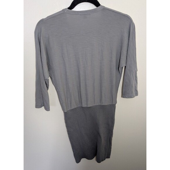 James Perse Mixed Media Blouson Mini Dress Color PLT 3/4 Sleeve Size 0 XS - Picture 3 of 13